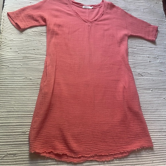 Modosoc Los Angeles XS Mauve Pink Cotton Dress Contemporary Bohemian Dress - Picture 1 of 12